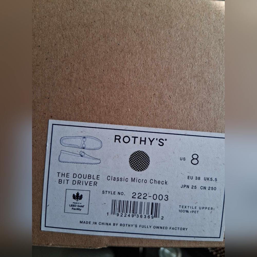 Rothy's. THE DOUBLE BIT DRIVER IN CLASSIC MICRO CHECK - Picture 4 of 4